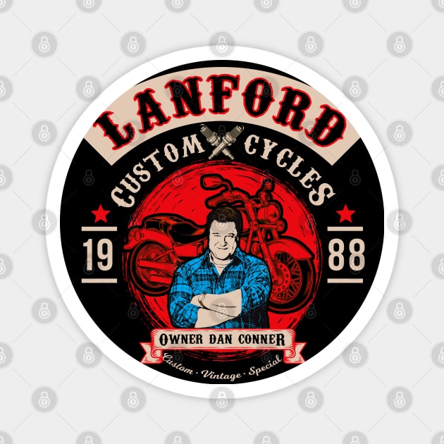 Lanford Custom Cycles Dan Conner Magnet by Alema Art